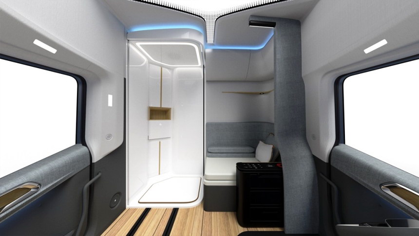 "Стиралка" и огромный дисплей в кабине: Geely готовит электрогрузовик в конкуренты Tesla Semi